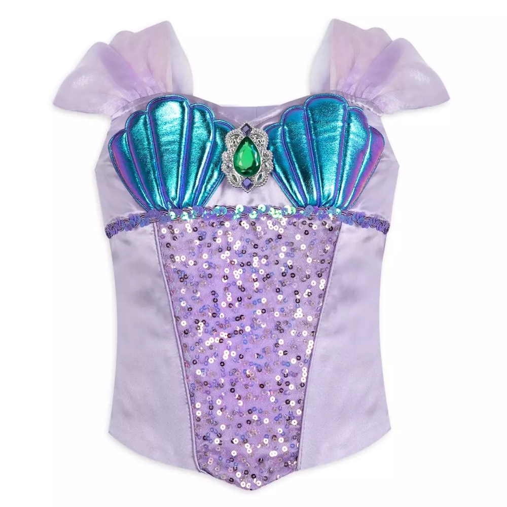 Disney Little Mermaid Sequin Bodice Costume Top | Purple, Size:9-10